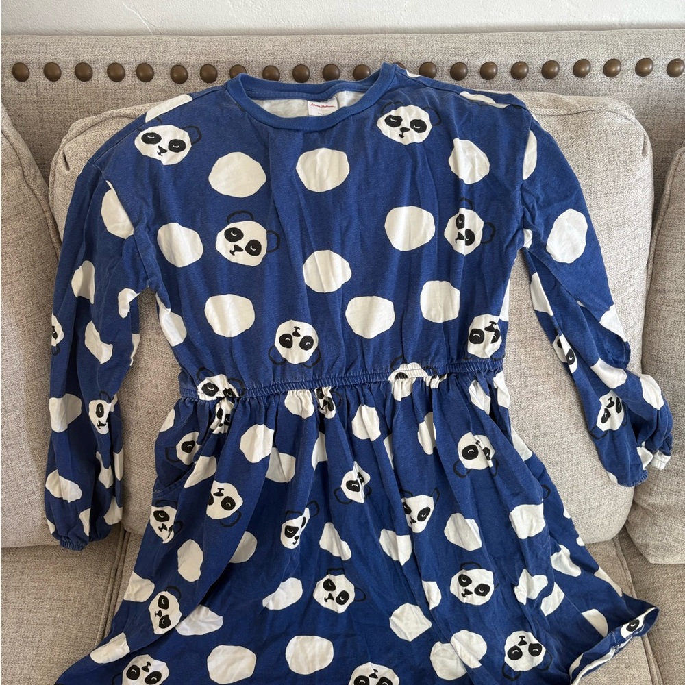 Hanna Andersson Blue and White Panda Print Dress